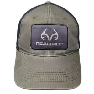 Realtree Trucker Hat Green Black OS Snapback Adjustable Mesh Logo Patch Curved